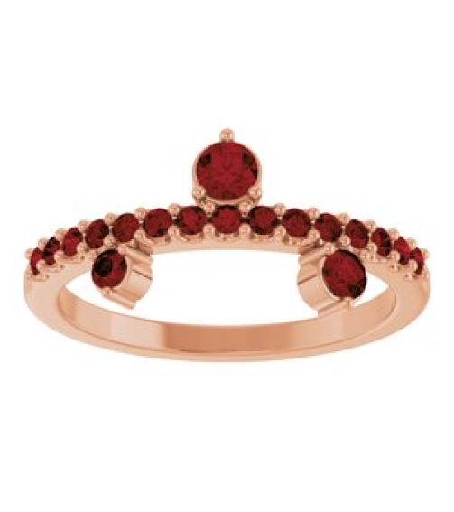 72449 Ring Set 14K Rose Natural Mozambique Garnet Round 3 Mm Natural Mozambique Garnet Polished Natural Mozambique Garnet Ring