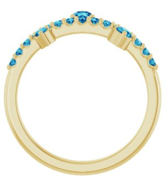 72449 Ring Set 14K Yellow Natural Blue Zircon Round 3 Mm Natural Zircon Polished Natural Blue Zircon Ring