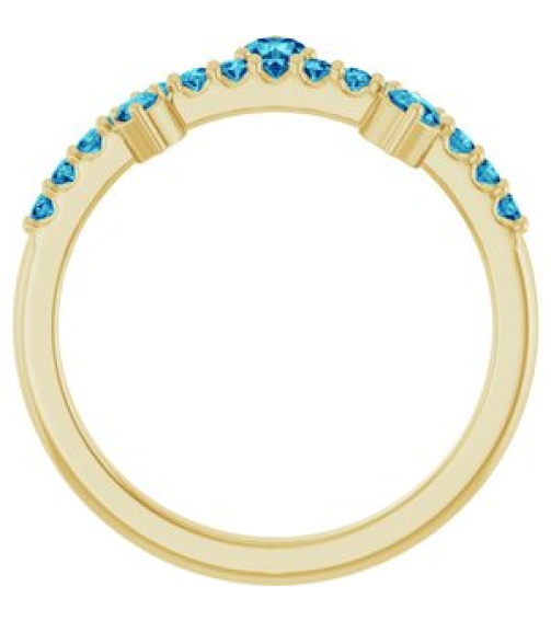 72449 Ring Set 14K Yellow Natural Blue Zircon Round 3 Mm Natural Zircon Polished Natural Blue Zircon Ring