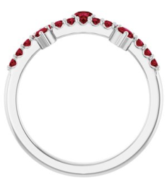 72449 Ring Set 14K White Lab-Grown Ruby Round 3 Mm Lab-Grown Ruby Polished Lab Grown Ruby Ring