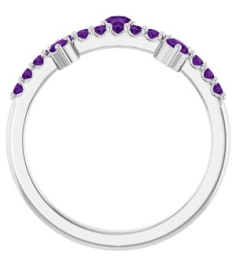 72449 Ring Set Platinum Natural Amethyst Round 3 Mm Natural Amethyst Polished Natural Amethyst Ring