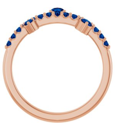 72449 Ring Set 14K Rose Natural Blue Sapphire Round 3 Mm Natural Blue Sapphire Polished Natural Blue Sapphire Ring
