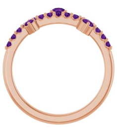 72449 Ring Set 14K Rose Natural Amethyst Round 3 Mm Natural Amethyst Polished Natural Amethyst Ring