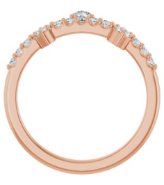 72449 Ring Set 14K Rose Natural White Sapphire Round 3 Mm Natural White Sapphire Polished Natural White Sapphire Ring