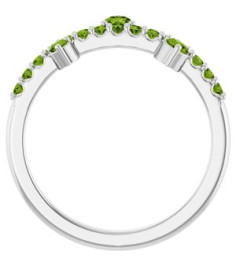 72449 Ring Set 14K White Natural Peridot Round 3 Mm Natural Peridot Polished Natural Peridot Ring