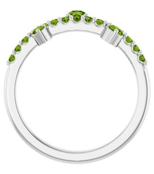 72449 Ring Set 14K White Natural Peridot Round 3 Mm Natural Peridot Polished Natural Peridot Ring