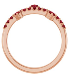 72449 Ring Set 14K Rose Lab-Grown Ruby Round 3 Mm Lab-Grown Ruby Polished Lab Grown Ruby Ring