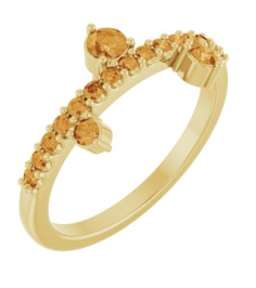 72449 Ring Set 14K Yellow Natural Citrine Round 3 Mm Natural Citrine Polished Natural Citrine Ring