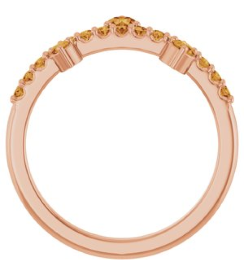 72449 Ring Set 14K Rose Natural Citrine Round 3 Mm Natural Citrine Polished Natural Citrine Ring