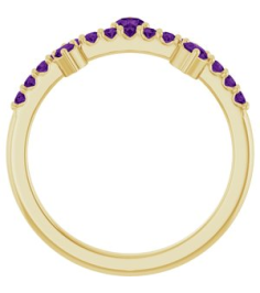 72449 Ring Set 14K Yellow Natural Amethyst Round 3 Mm Natural Amethyst Polished Natural Amethyst Ring
