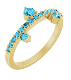 72449 Ring Set 14K Yellow Natural Aquamarine Round 3 Mm Natural Aquamarine Polished Natural Aquamarine Ring