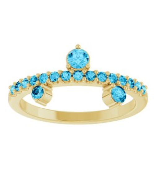 72449 Ring Set 14K Yellow Natural Aquamarine Round 3 Mm Natural Aquamarine Polished Natural Aquamarine Ring