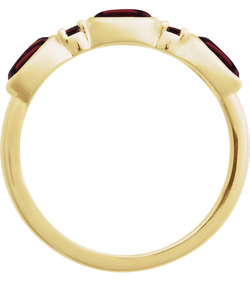 72478 Ring Set 14K Yellow Natural Mozambique Garnet Oval 5 X 3 Mm Natural Mozambique Garnet Polished Natural Mozambique Garnet Cabochon Stackable Ring