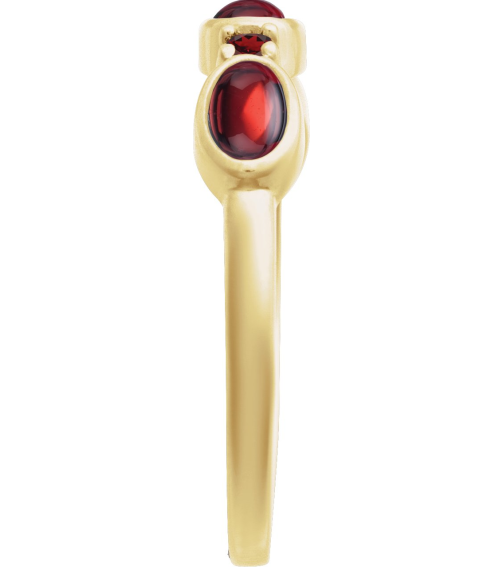 72478 Ring Set 14K Yellow Natural Mozambique Garnet Oval 5 X 3 Mm Natural Mozambique Garnet Polished Natural Mozambique Garnet Cabochon Stackable Ring