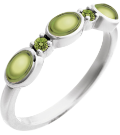 72478 Ring Set Sterling Silver Natural Peridot Oval 5 X 3 Mm Natural Peridot Polished Natural Peridot Cabochon Stackable Ring