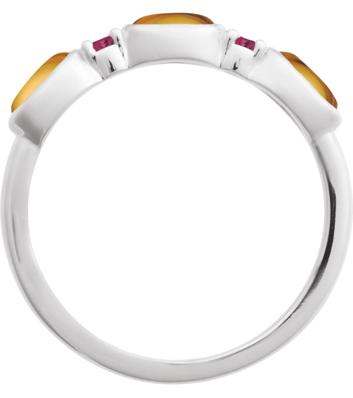 72478 Ring Set Platinum Natural Citrine Oval 5 X 3 Mm Natural Pink Tourmaline Polished Natural Citrine Cabochon And Natural Pink Tourmaline Stackable Ring