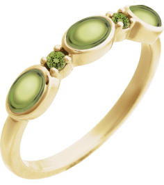 72478 Ring Set 14K Yellow Natural Peridot Oval 5 X 3 Mm Natural Peridot Polished Natural Peridot Cabochon Stackable Ring