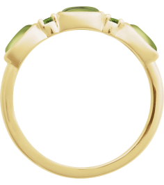72478 Ring Set 14K Yellow Natural Peridot Oval 5 X 3 Mm Natural Peridot Polished Natural Peridot Cabochon Stackable Ring