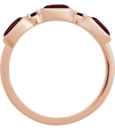72478 Ring Set 14K Rose Natural Mozambique Garnet Oval 5 X 3 Mm Natural Mozambique Garnet Polished Natural Mozambique Garnet Cabochon Stackable Ring