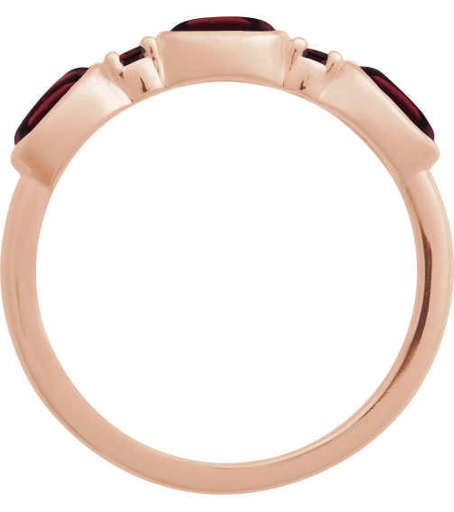 72478 Ring Set 14K Rose Natural Mozambique Garnet Oval 5 X 3 Mm Natural Mozambique Garnet Polished Natural Mozambique Garnet Cabochon Stackable Ring