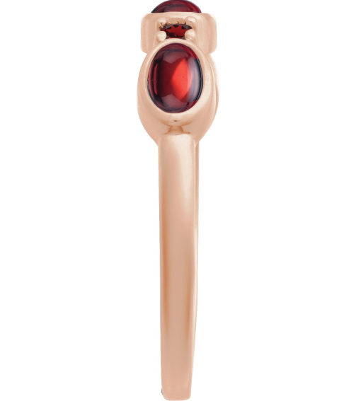 72478 Ring Set 14K Rose Natural Mozambique Garnet Oval 5 X 3 Mm Natural Mozambique Garnet Polished Natural Mozambique Garnet Cabochon Stackable Ring