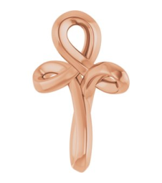 R50066 Pendant 14K Rose 13.4 X 10.4 Mm Polished Freeform Cross Pendant