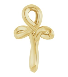 R50066 Pendant 14K Yellow 13.4 X 10.4 Mm Polished Freeform Cross Pendant