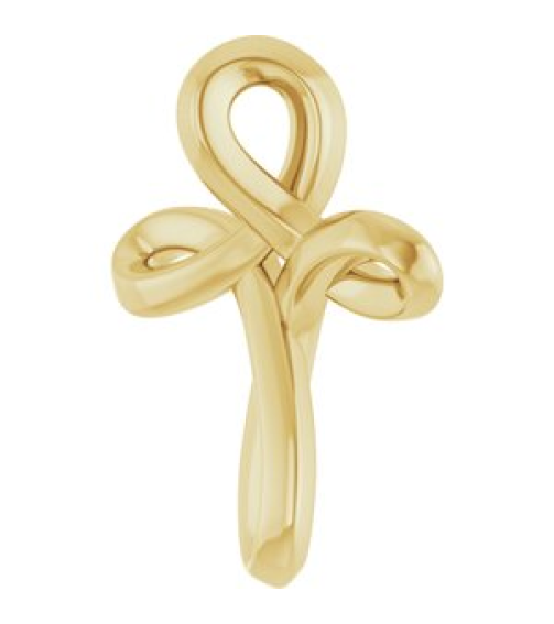 R50066 Pendant 14K Yellow 13.4 X 10.4 Mm Polished Freeform Cross Pendant