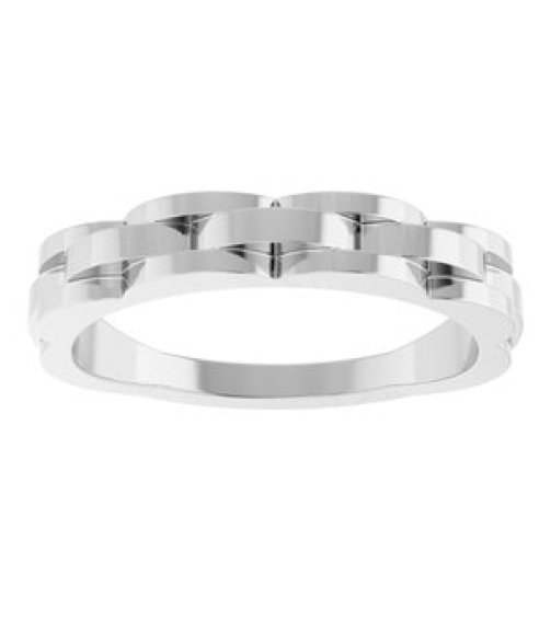 57992 Ring 14K White Polished Chain Link Ring