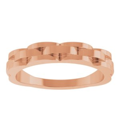 57992 Ring 14K Rose Polished Chain Link Ring
