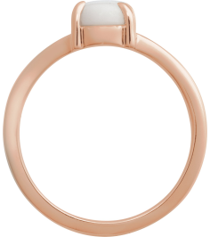 72448 Ring Set 14K Rose Natural White Opal Oval 8 X 6 Mm Polished Natural White Opal Solitaire Cabochon Ring