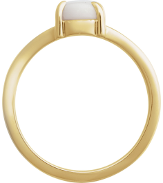 72448 Ring Set 14K Yellow Natural White Opal Oval 8 X 6 Mm Polished Natural White Opal Solitaire Cabochon Ring