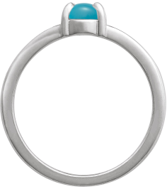 72448 Ring Set Platinum Natural Turquoise Oval 7 X 5 Mm Polished Natural Turquoise Solitaire Cabochon Ring