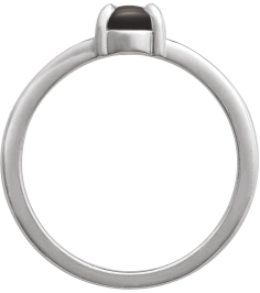 72448 Ring Set Platinum Natural Onyx Oval 7 X 5 Mm Polished Natural Onyx Solitaire Cabochon Ring