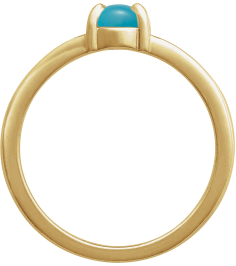 72448 Ring Set 14K Yellow Natural Turquoise Oval 7 X 5 Mm Polished Natural Turquoise Solitaire Cabochon Ring