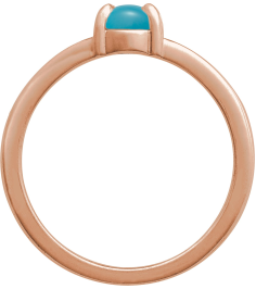 72448 Ring Set 14K Rose Natural Turquoise Oval 7 X 5 Mm Polished Natural Turquoise Solitaire Cabochon Ring