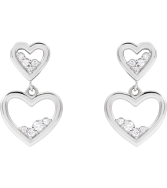 88740 Earring Set Natural Diamond Round Platinum Natural Diamond Pair Friction Backs Included Polished 15 Ctw Natural Diamond Heart Dangle Earrings