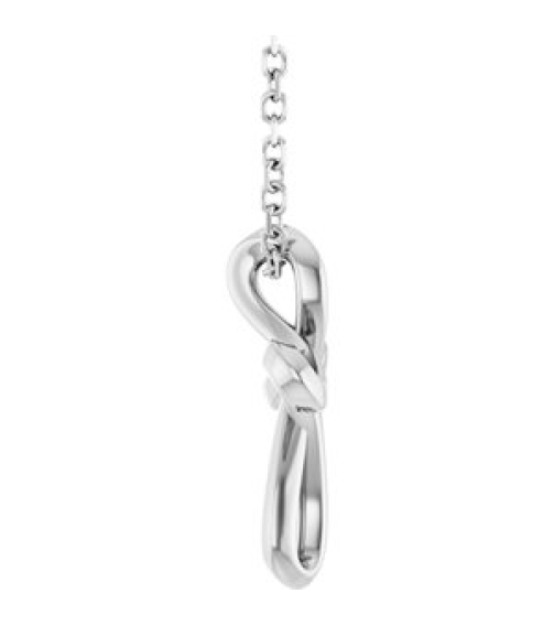 R50066 Necklace 14K White 13.4 X 10.4 Mm 16-18 In Polished Freeform Cross Necklace