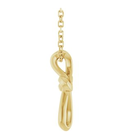 R50066 Necklace 14K Yellow 13.4 X 10.4 Mm 16-18 In Polished Freeform Cross Necklace
