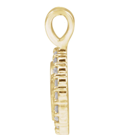 88750 Pendant Set 14K Yellow Round Natural Diamond 1.2Mm 18 Ctw I1, G-H Polished 18 Ctw Natural Diamond Engravable Pendant