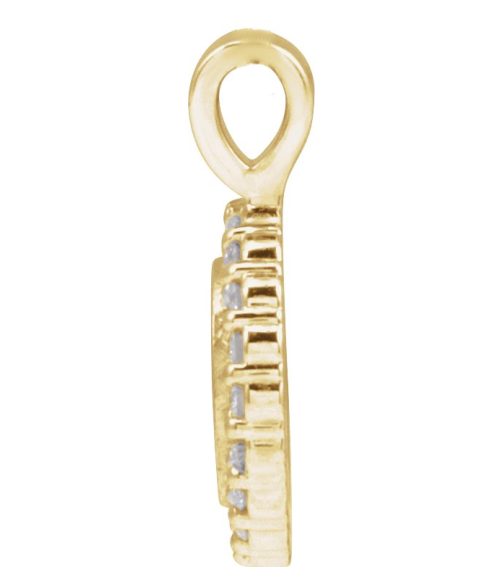88750 Pendant Set 14K Yellow Round Natural Diamond 1.2Mm 18 Ctw I1, G-H Polished 18 Ctw Natural Diamond Engravable Pendant