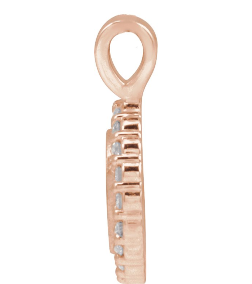 88750 Pendant Set 14K Rose Round Natural Diamond 1.2Mm 18 Ctw I1, G-H Polished 18 Ctw Natural Diamond Engravable Pendant