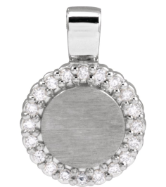 88750 Pendant Set 14K White Round Natural Diamond 1.2Mm 18 Ctw I1, G-H Polished 18 Ctw Natural Diamond Engravable Pendant