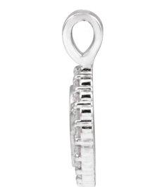 88750 Pendant Set 14K White Round Natural Diamond 1.2Mm 18 Ctw I1, G-H Polished 18 Ctw Natural Diamond Engravable Pendant