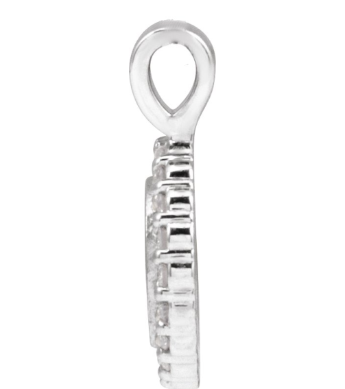 88750 Pendant Set Platinum Round Natural Diamond 1.2Mm 18 Ctw Si2-Si3, G-H Polished 18 Ctw Natural Diamond Engravable Pendant