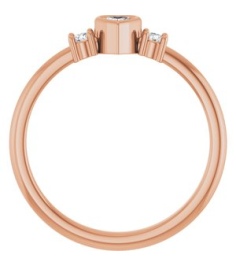 126910 Ring Set 14K Rose Natural Diamond Heart 3 X 3 Mm Natural Diamond Polished 16 Ctw Natural Diamond Ring