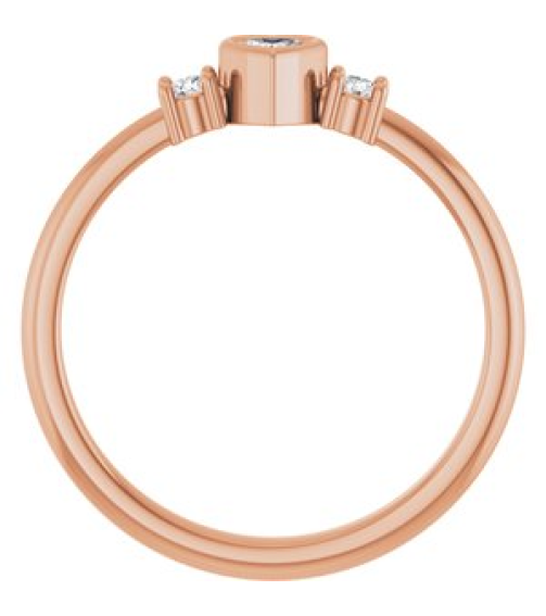 126910 Ring Set 14K Rose Natural Diamond Heart 3 X 3 Mm Natural Diamond Polished 16 Ctw Natural Diamond Ring