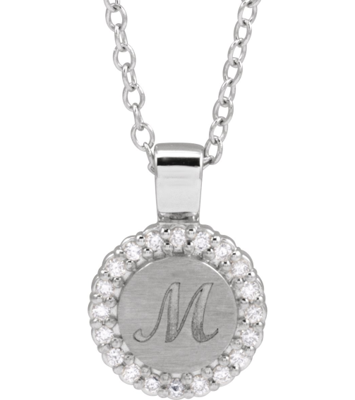 88750 Necklace Set Sterling Silver Round Natural Diamond 1.2Mm 18 Ctw I1, G-H 16-18 In Polished 18 Ctw Natural Diamond Engravable Necklace