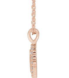88750 Necklace Set 14K Rose Round Natural Diamond 1.2Mm 18 Ctw I1, G-H 16-18 In Polished 18 Ctw Natural Diamond Engravable Necklace