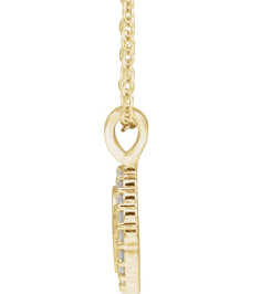 88750 Necklace Set 14K Yellow Round Natural Diamond 1.2Mm 18 Ctw I1, G-H 16-18 In Polished 18 Ctw Natural Diamond Engravable Necklace